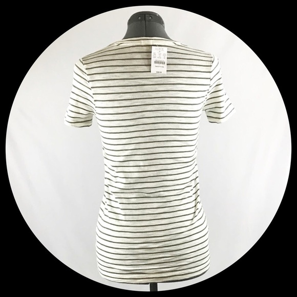 J. Crew Gray & White Stripe Tee Shirt. Size XS. NWT! - Picture 2 of 4
